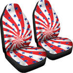 Swirl American Patriotic Star Print Universal Fit Car Seat Covers