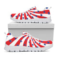 Swirl American Patriotic Star Print White Running Shoes
