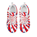 Swirl American Patriotic Star Print White Sneakers
