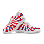 Swirl American Patriotic Star Print White Sneakers