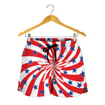 Swirl American Patriotic Star Print Women's Shorts