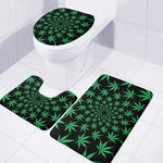 Swirl Cannabis Leaf Print 3 Piece Bath Mat Set