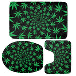 Swirl Cannabis Leaf Print 3 Piece Bath Mat Set