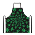 Swirl Cannabis Leaf Print Apron