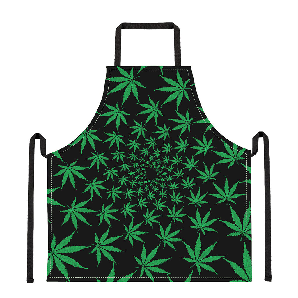 Swirl Cannabis Leaf Print Apron