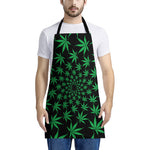 Swirl Cannabis Leaf Print Apron