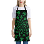 Swirl Cannabis Leaf Print Apron