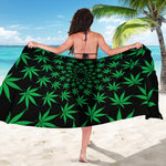 Swirl Cannabis Leaf Print Beach Sarong Wrap