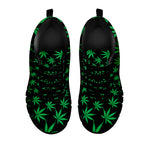 Swirl Cannabis Leaf Print Black Sneakers