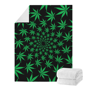 Swirl Cannabis Leaf Print Blanket