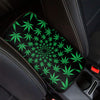 Swirl Cannabis Leaf Print Car Center Console Cover