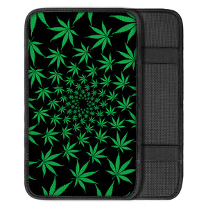 Swirl Cannabis Leaf Print Car Center Console Cover