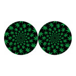 Swirl Cannabis Leaf Print Car Coasters