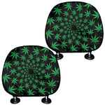 Swirl Cannabis Leaf Print Car Headrest Covers