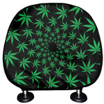 Swirl Cannabis Leaf Print Car Headrest Covers