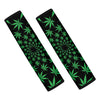 Swirl Cannabis Leaf Print Car Seat Belt Covers