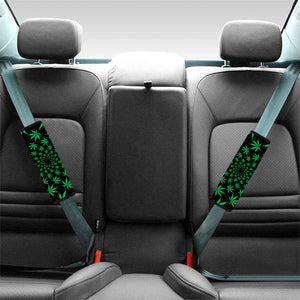 Swirl Cannabis Leaf Print Car Seat Belt Covers