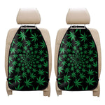 Swirl Cannabis Leaf Print Car Seat Organizers