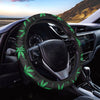 Swirl Cannabis Leaf Print Car Steering Wheel Cover