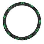 Swirl Cannabis Leaf Print Car Steering Wheel Cover