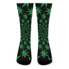 Swirl Cannabis Leaf Print Crew Socks