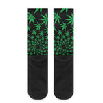 Swirl Cannabis Leaf Print Crew Socks