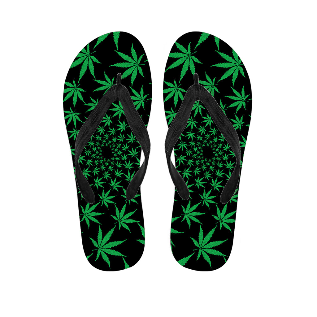 Swirl Cannabis Leaf Print Flip Flops