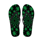 Swirl Cannabis Leaf Print Flip Flops