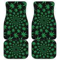 Swirl Cannabis Leaf Print Front and Back Car Floor Mats