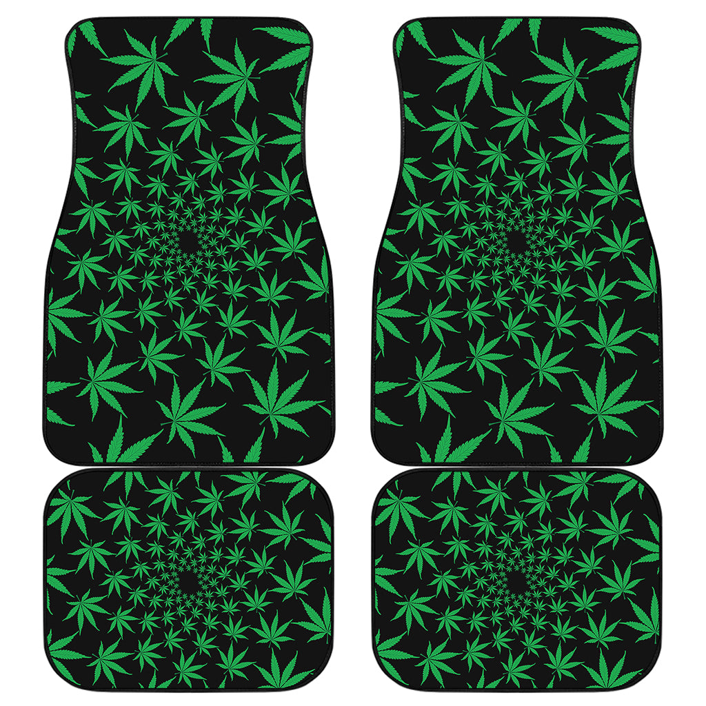 Swirl Cannabis Leaf Print Front and Back Car Floor Mats