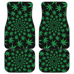 Swirl Cannabis Leaf Print Front and Back Car Floor Mats