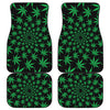 Swirl Cannabis Leaf Print Front and Back Car Floor Mats