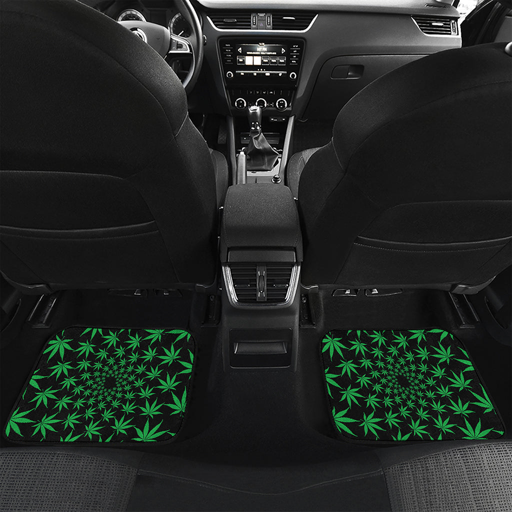 Swirl Cannabis Leaf Print Front and Back Car Floor Mats