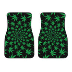 Swirl Cannabis Leaf Print Front Car Floor Mats