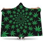 Swirl Cannabis Leaf Print Hooded Blanket