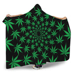 Swirl Cannabis Leaf Print Hooded Blanket