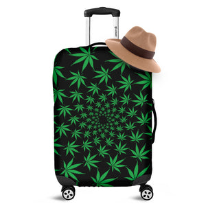 Swirl Cannabis Leaf Print Luggage Cover