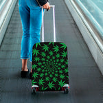 Swirl Cannabis Leaf Print Luggage Cover