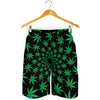 Swirl Cannabis Leaf Print Men's Shorts