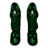 Swirl Cannabis Leaf Print Muay Thai Shin Guard