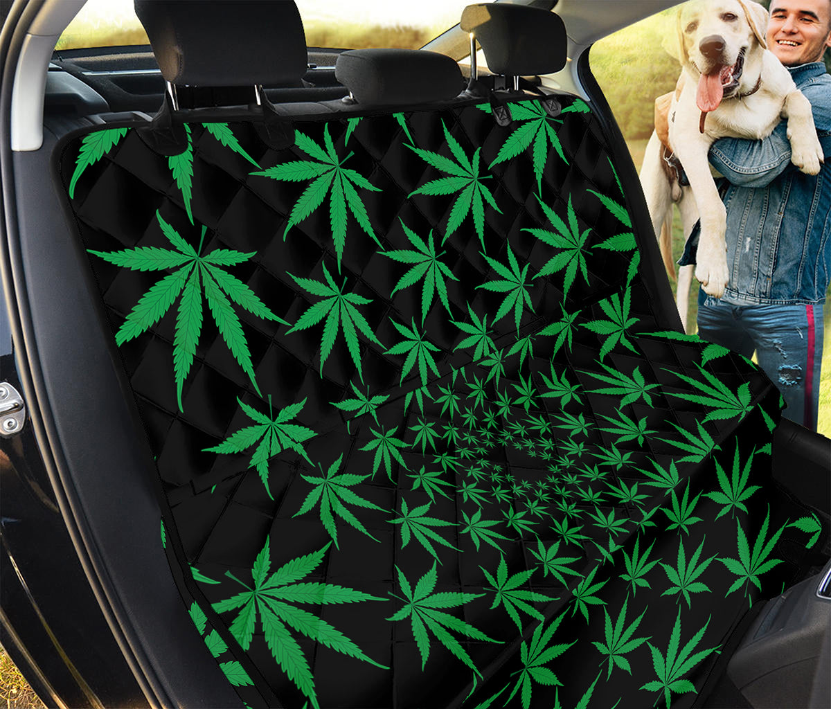 Swirl Cannabis Leaf Print Pet Car Back Seat Cover