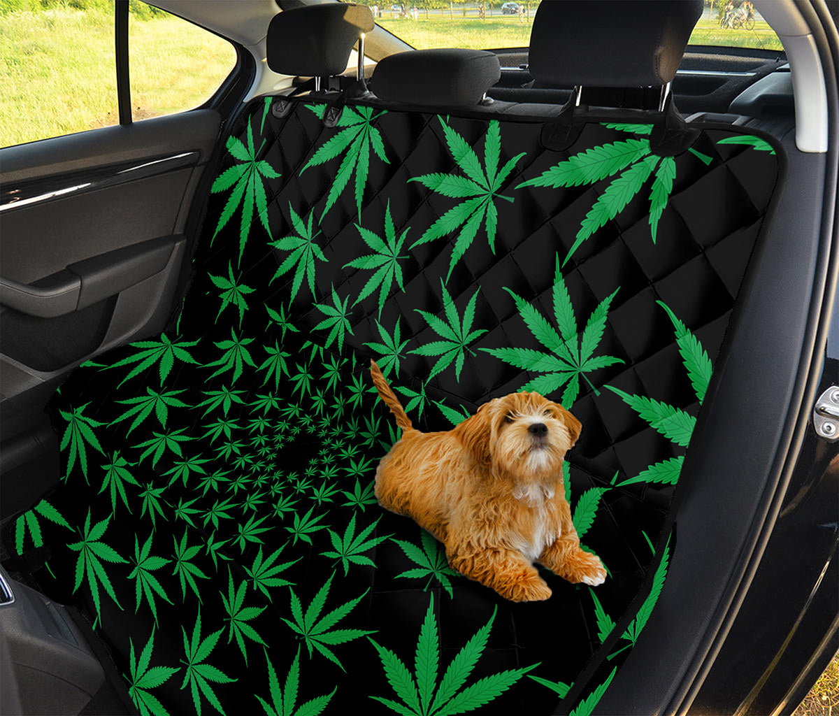 Swirl Cannabis Leaf Print Pet Car Back Seat Cover