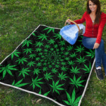 Swirl Cannabis Leaf Print Quilt