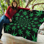 Swirl Cannabis Leaf Print Quilt