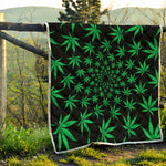 Swirl Cannabis Leaf Print Quilt