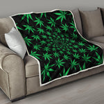 Swirl Cannabis Leaf Print Quilt