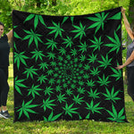 Swirl Cannabis Leaf Print Quilt