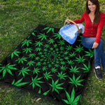 Swirl Cannabis Leaf Print Quilt