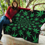 Swirl Cannabis Leaf Print Quilt