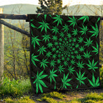 Swirl Cannabis Leaf Print Quilt